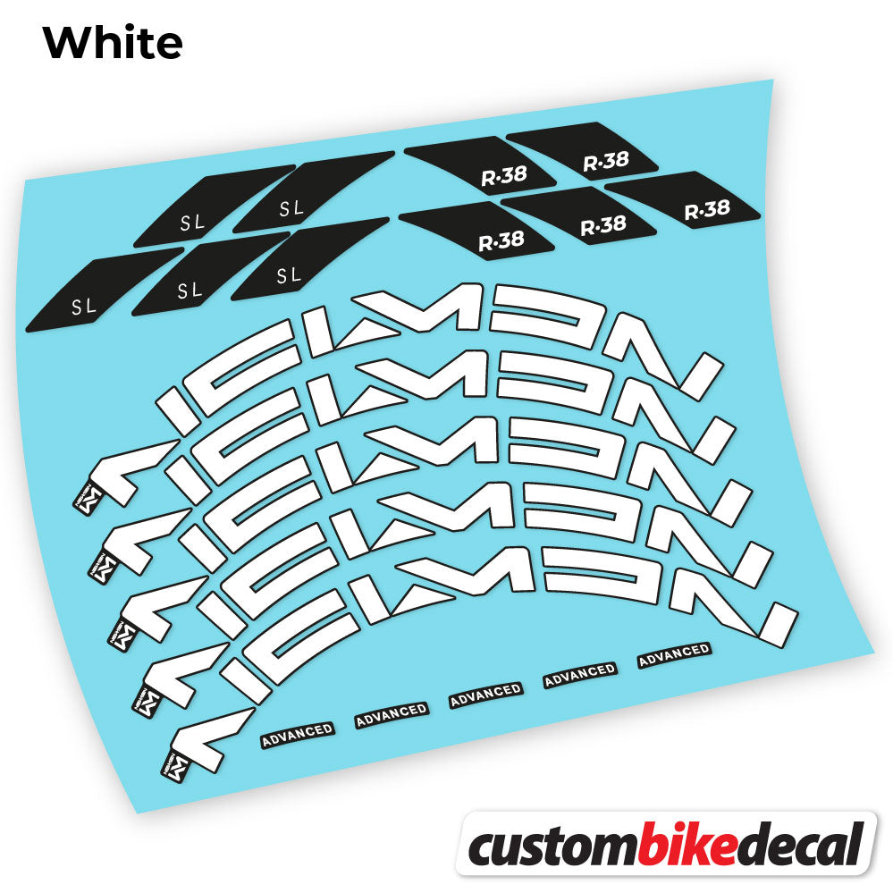 White decal for Newmen Advanced SL R.38 Carbon road wheel 35mm – bike sticker vinyl