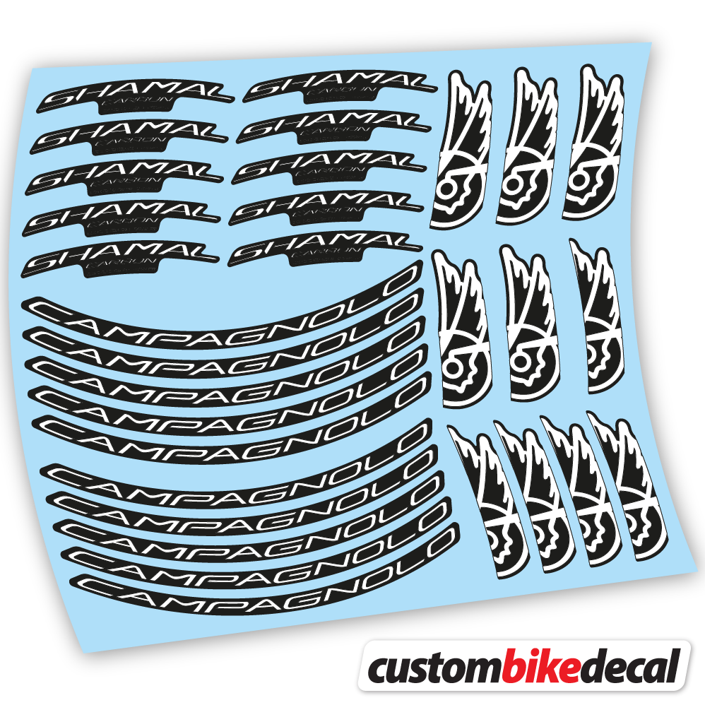 White decal for Campagnolo Shamal C21 Carbon 35+40mm road wheel – bike sticker vinyl