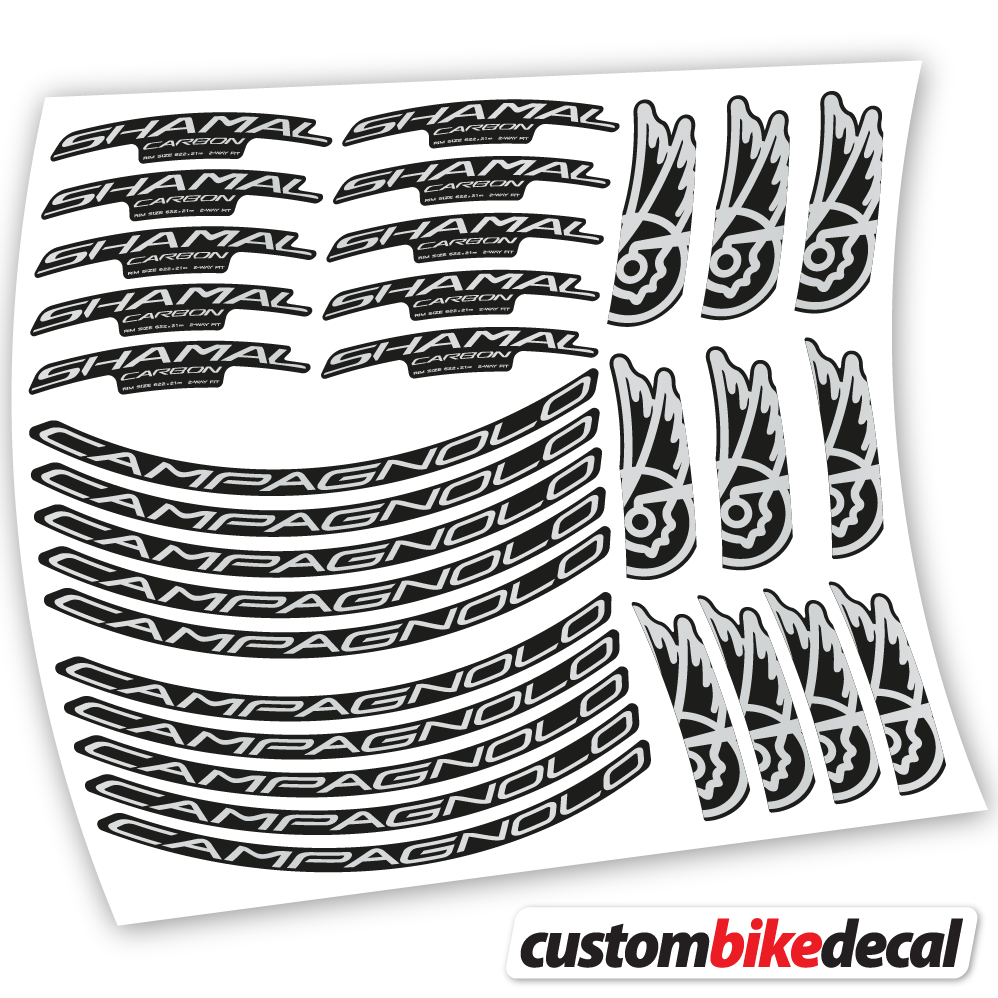 Light Silver decal for Campagnolo Shamal C21 Carbon 35+40mm road wheel – bike sticker vinyl