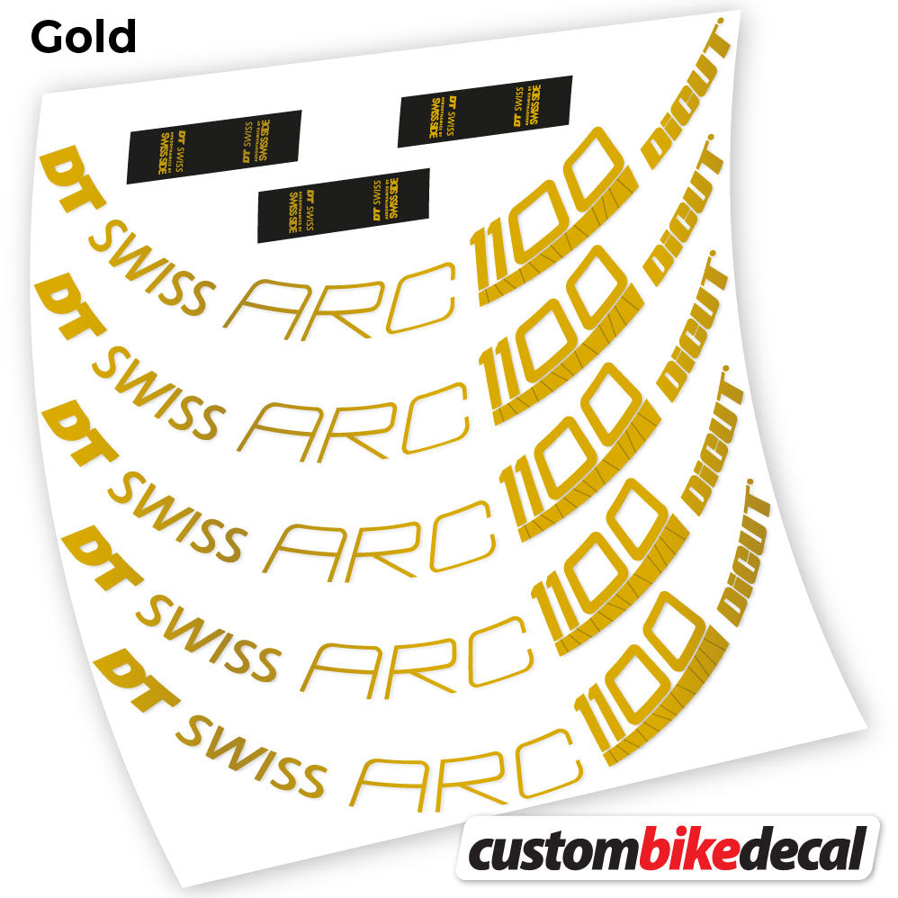 Gold decal for DT Swiss ARC 1100 Dicut 80 road wheel 80mm – bike sticker vinyl