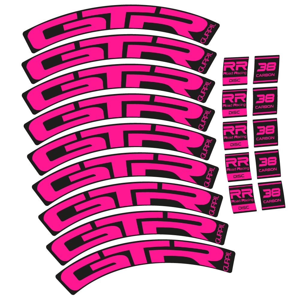 Stickers Gurpil GTR RR Road Racing Disc 38 Carbon compatibles Autocollants roues Route