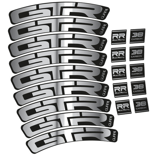 Stickers Gurpil GTR RR Road Racing 38 Carbon compatibles Autocollants roues Route