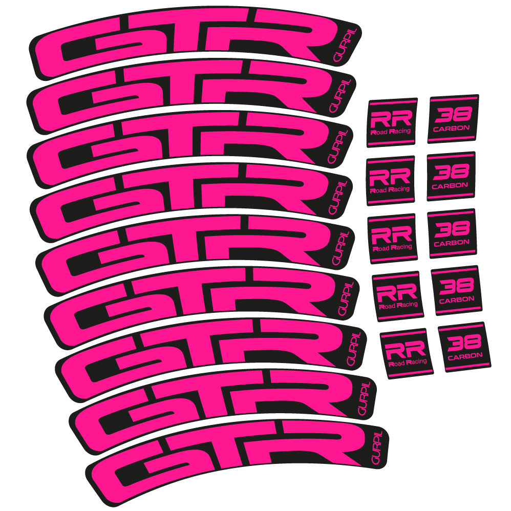 Stickers Gurpil GTR RR Road Racing 38 Carbon compatibles Autocollants roues Route