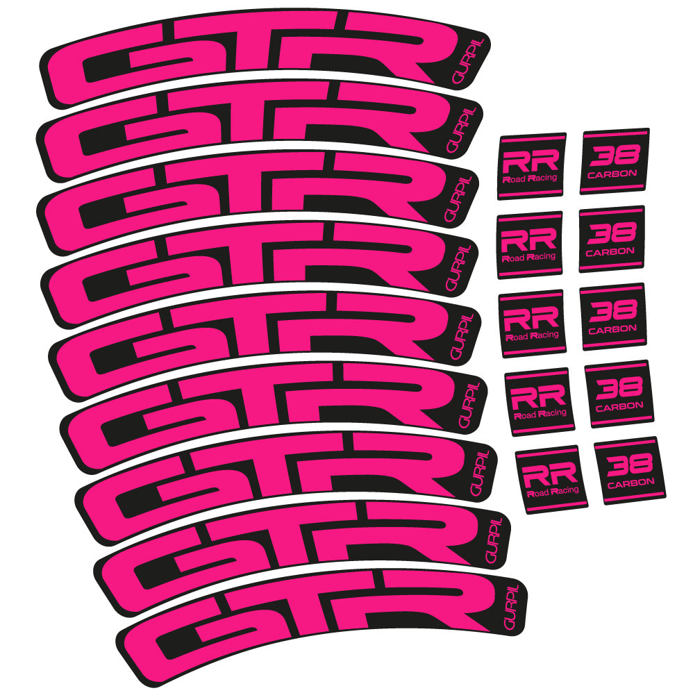 Stickers Gurpil GTR RR Road Racing 38 Carbon compatibles Autocollants roues Route