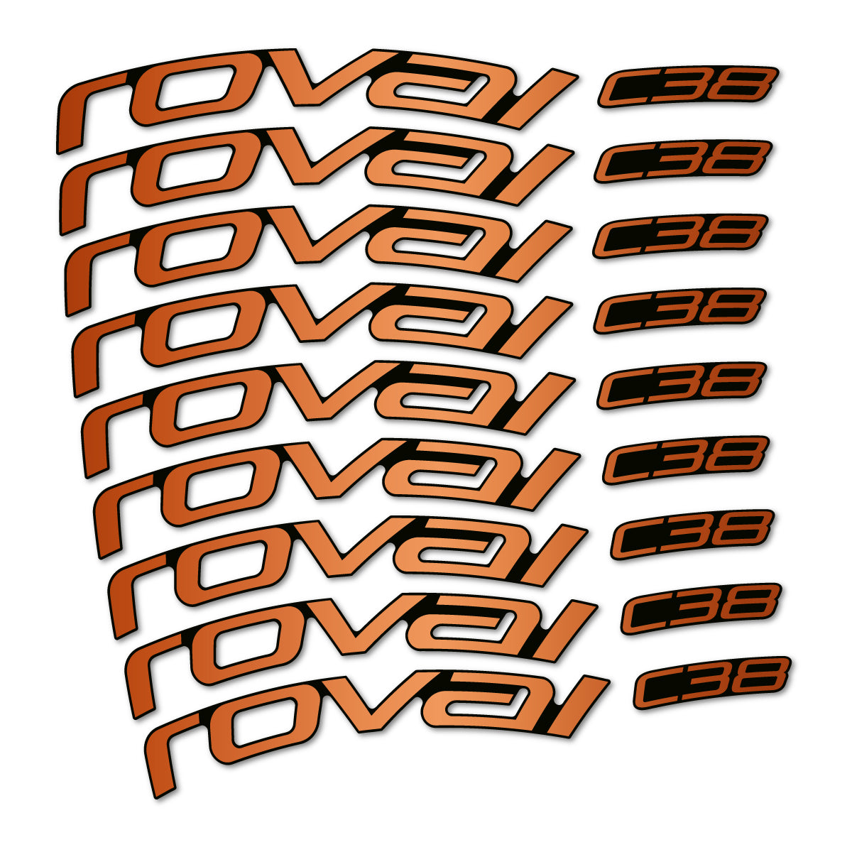Stickers Roval C38 pour jantes route 38 mm – autocollants vinyle - Bronze