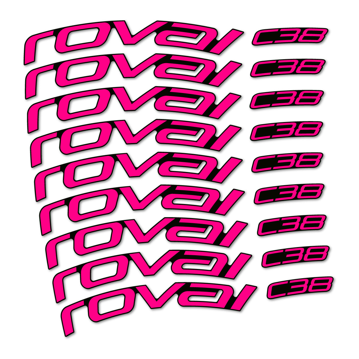 Stickers Roval C38 pour jantes route 38 mm – autocollants vinyle - Fuchsia