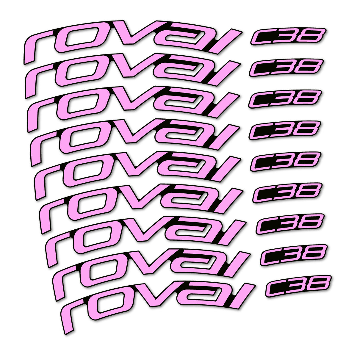 Stickers Roval C38 pour jantes route 38 mm – autocollants vinyle - Lilas Clair