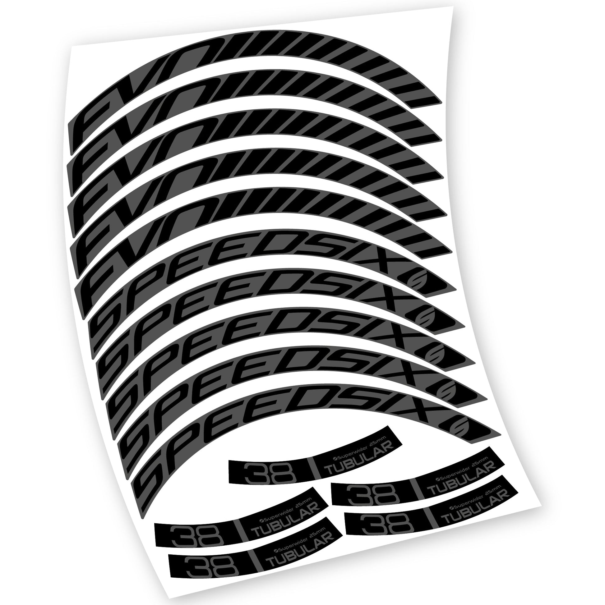 Stickers Route, Speedsix Evo 38. compatibles Autocollants roues Route