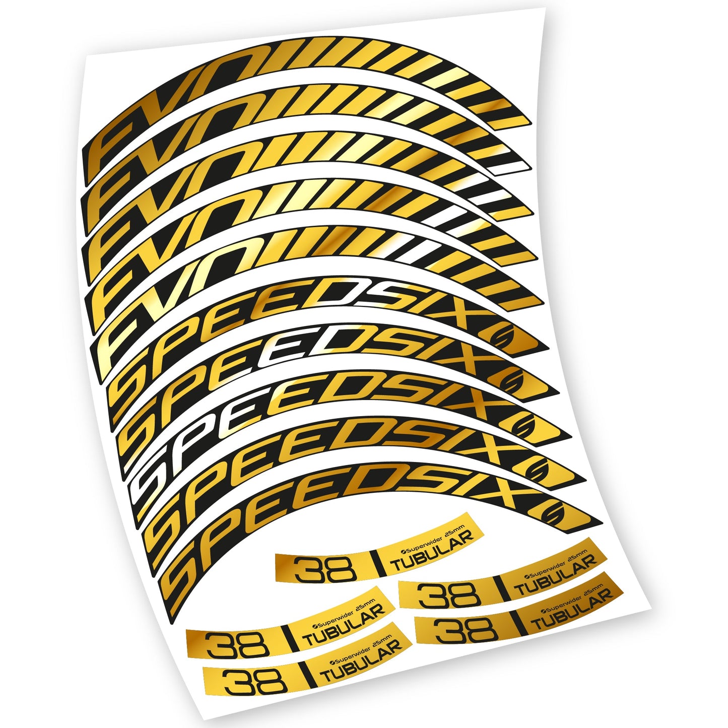 Stickers Route, Speedsix Evo 38. compatibles Autocollants roues Route