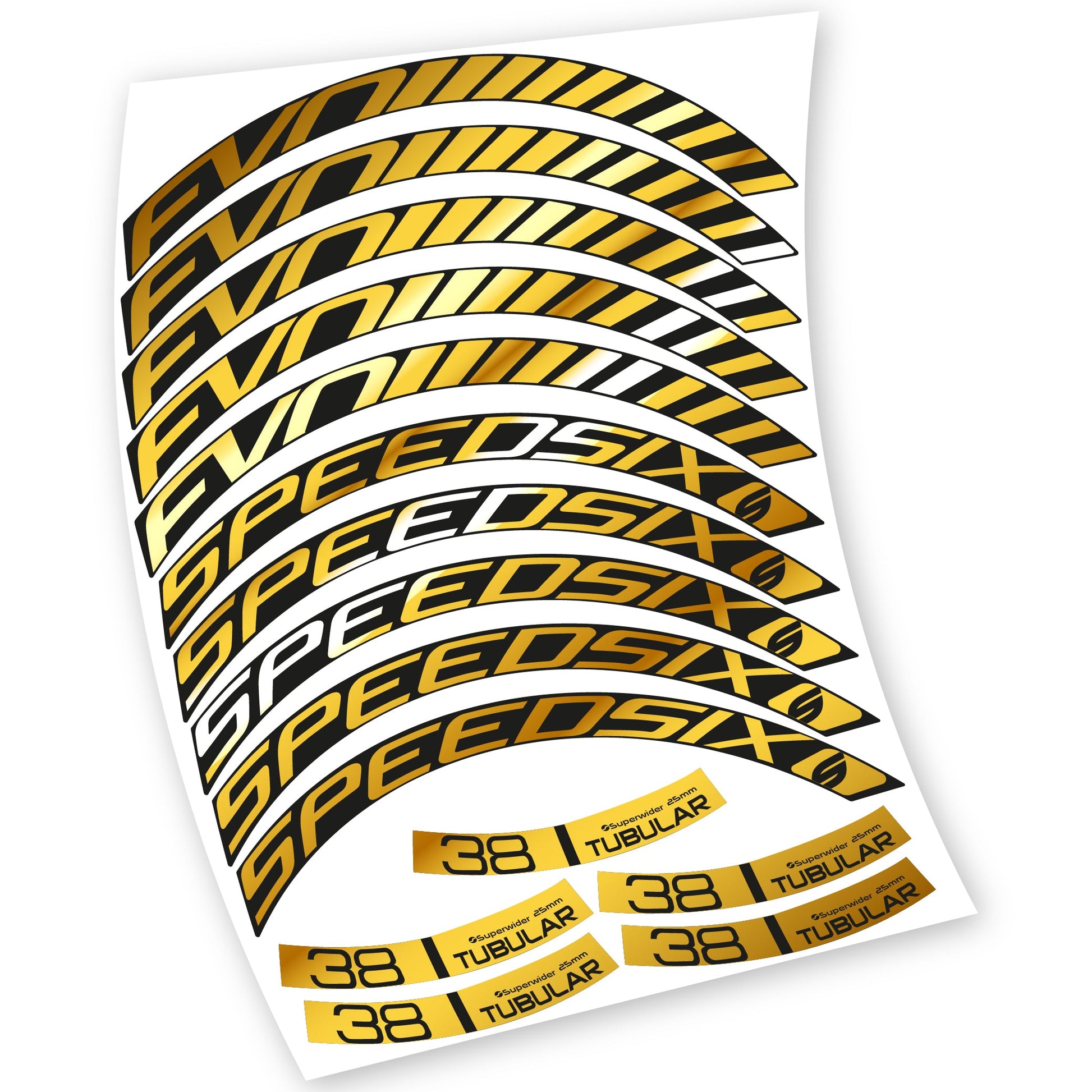 Stickers Route, Speedsix Evo 38. compatibles Autocollants roues Route