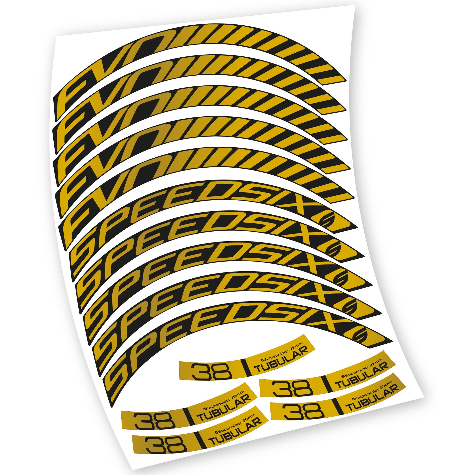 Stickers Route, Speedsix Evo 38. compatibles Autocollants roues Route