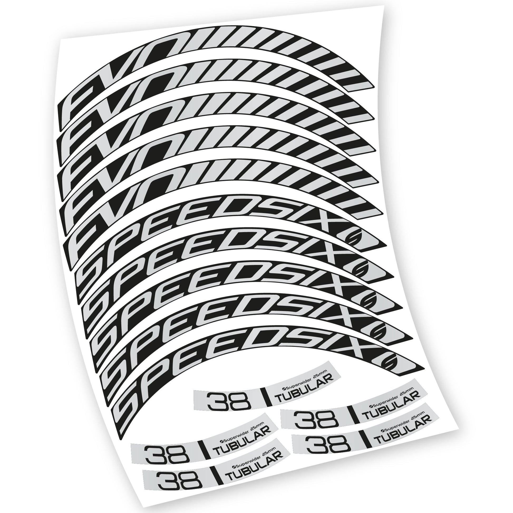 Stickers Route, Speedsix Evo 38. compatibles Autocollants roues Route