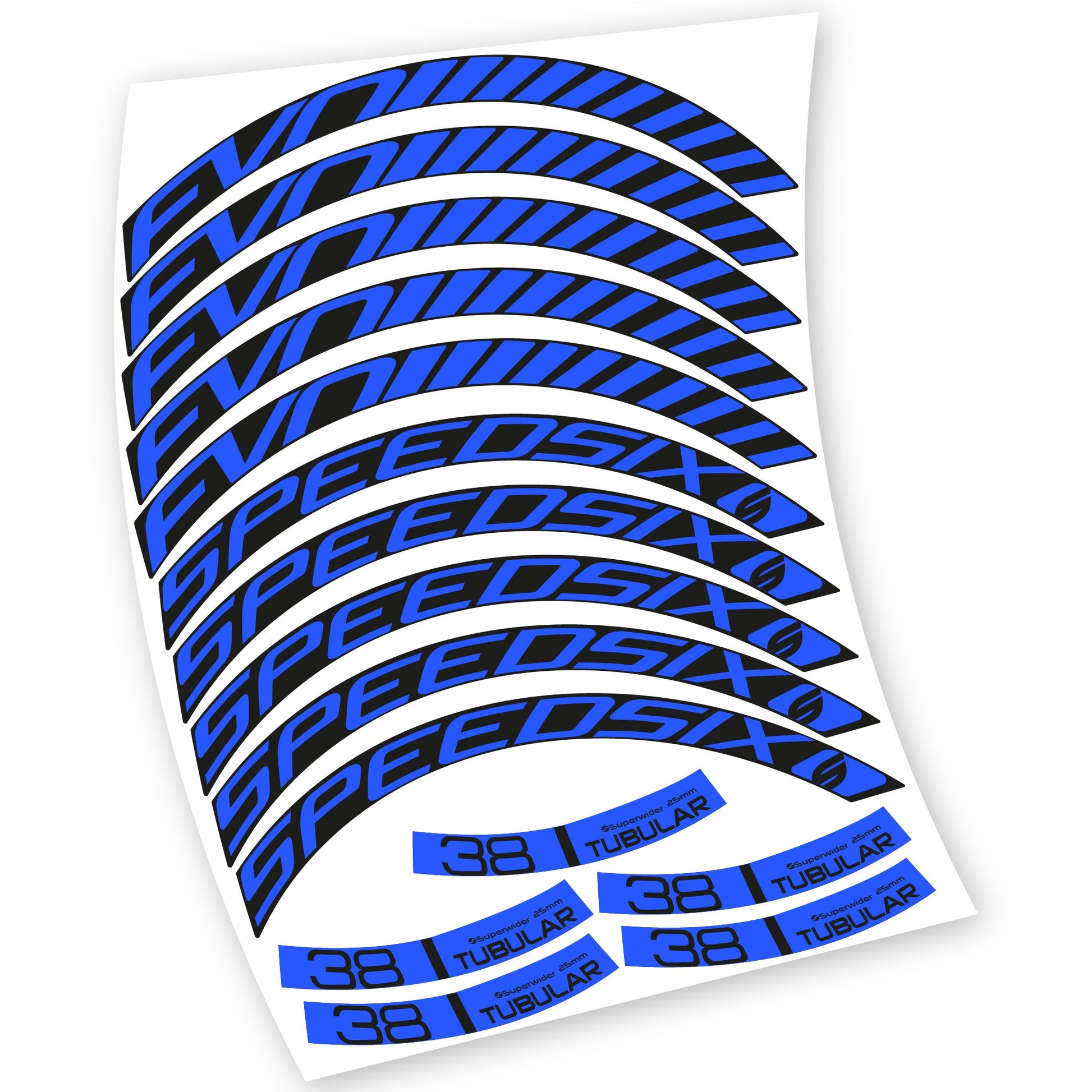 Stickers Route, Speedsix Evo 38. compatibles Autocollants roues Route