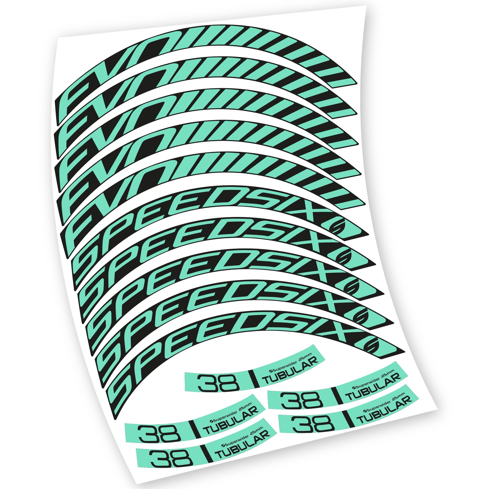 Stickers Route, Speedsix Evo 38. compatibles Autocollants roues Route
