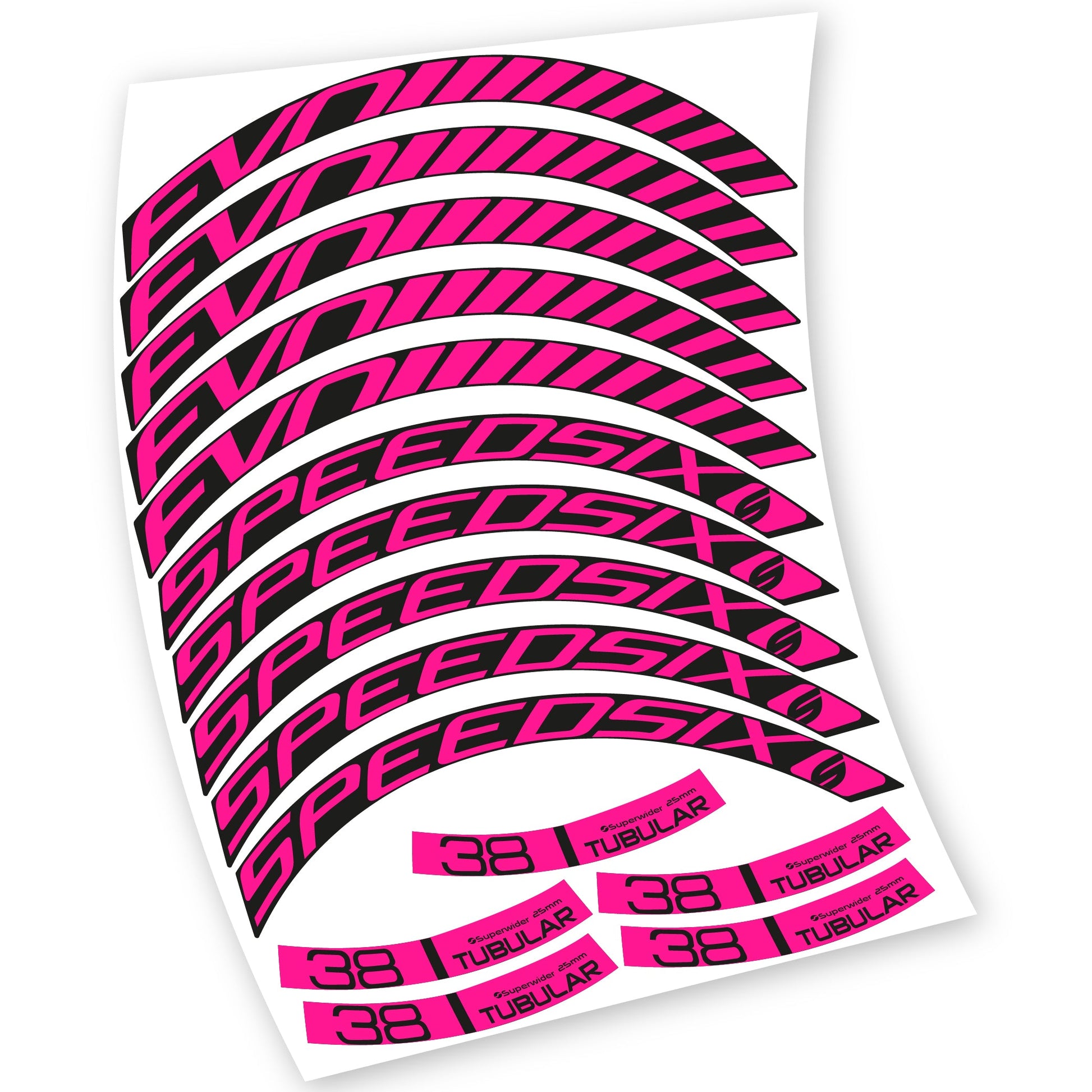 Stickers Route, Speedsix Evo 38. compatibles Autocollants roues Route