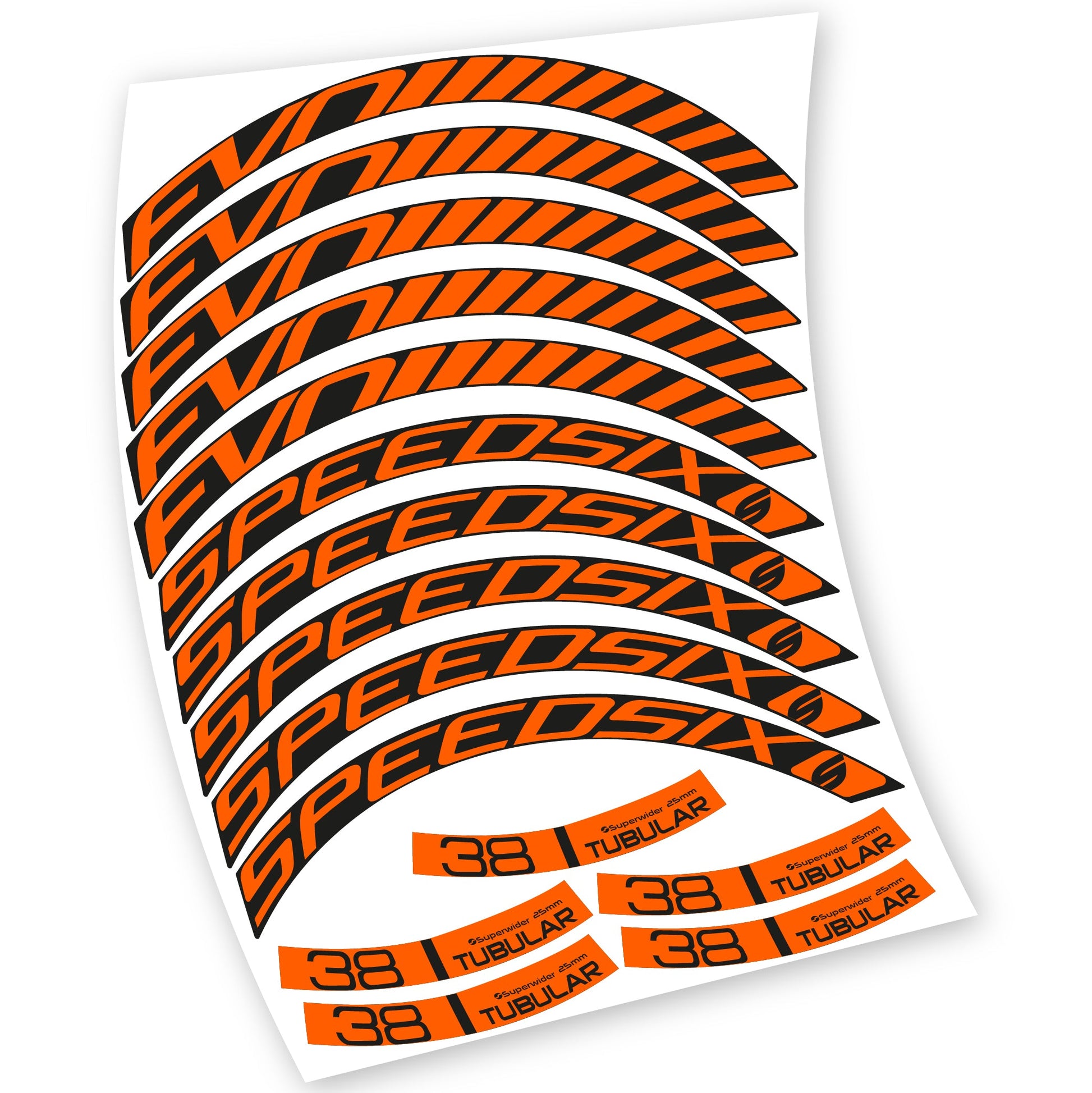Stickers Route, Speedsix Evo 38. compatibles Autocollants roues Route