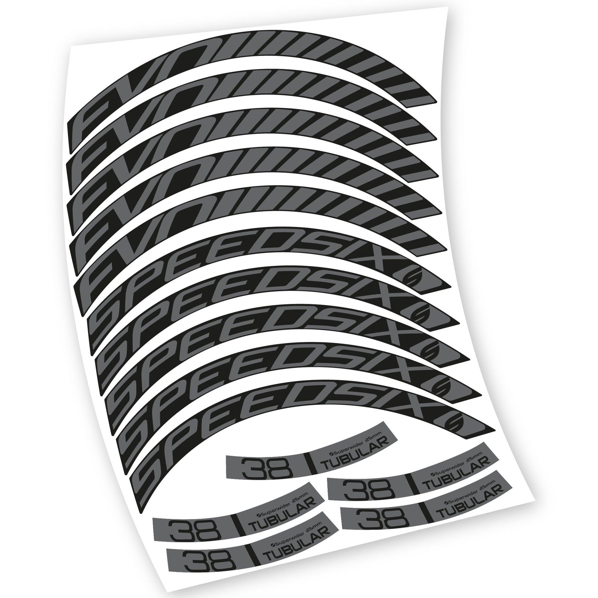 Stickers Route, Speedsix Evo 38. compatibles Autocollants roues Route