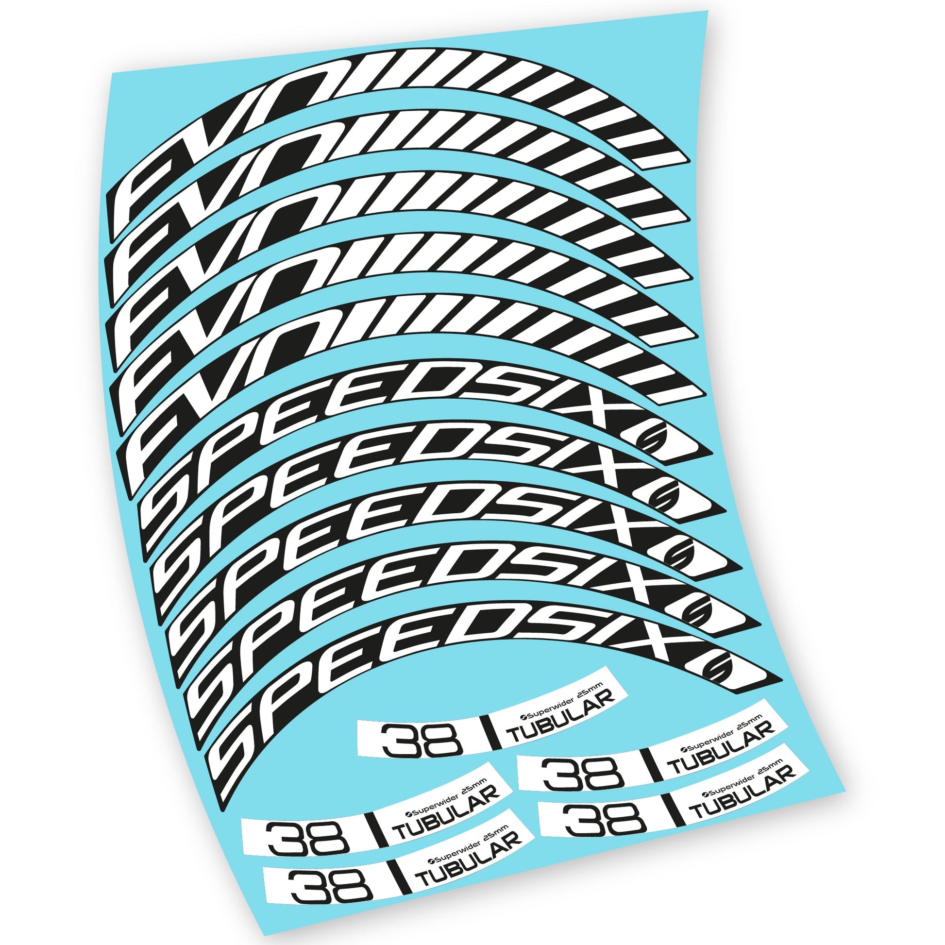 Stickers Route, Speedsix Evo 38. compatibles Autocollants roues Route