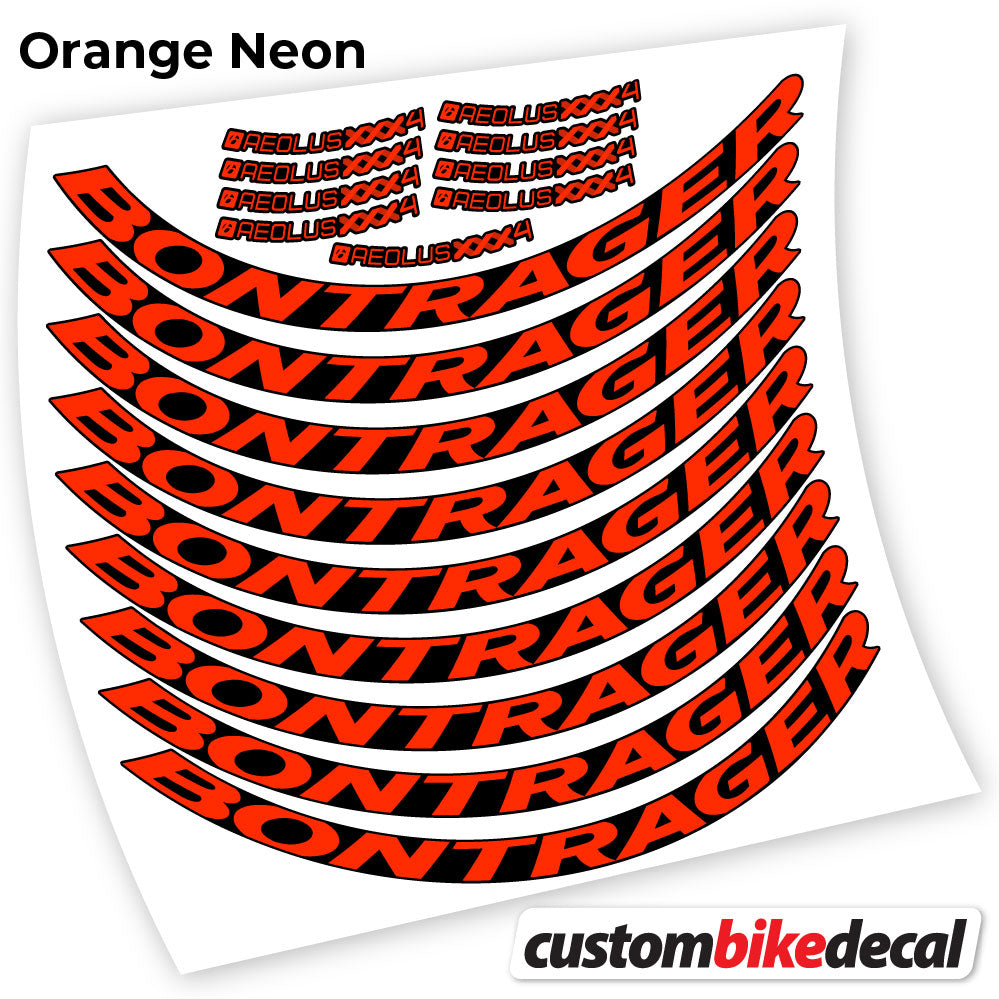 Orange Neon decal for Bontrager Aeolus XXX4 Disc road wheel 45mm – bike sticker vinyl