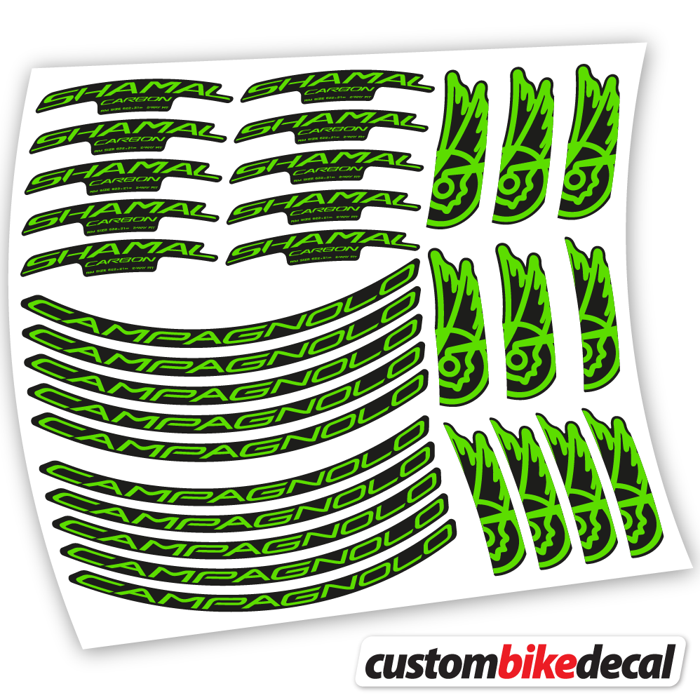 Apple Green decal for Campagnolo Shamal C21 Carbon 35+40mm road wheel – bike sticker vinyl