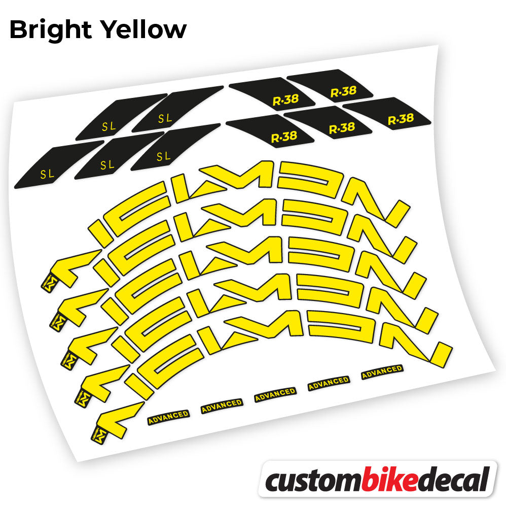 Yellow decal for Newmen Advanced SL R.38 Carbon road wheel 35mm – bike sticker vinyl