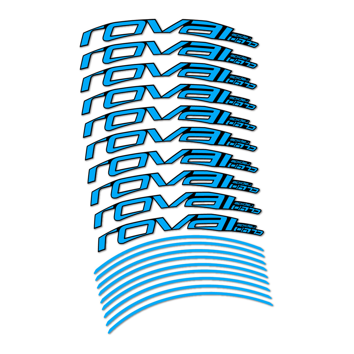 Stickers compatibles Roval CL 40 2019 frein sur jante pour jantes route 40 mm – autocollants vinyle - Bleu Ciel