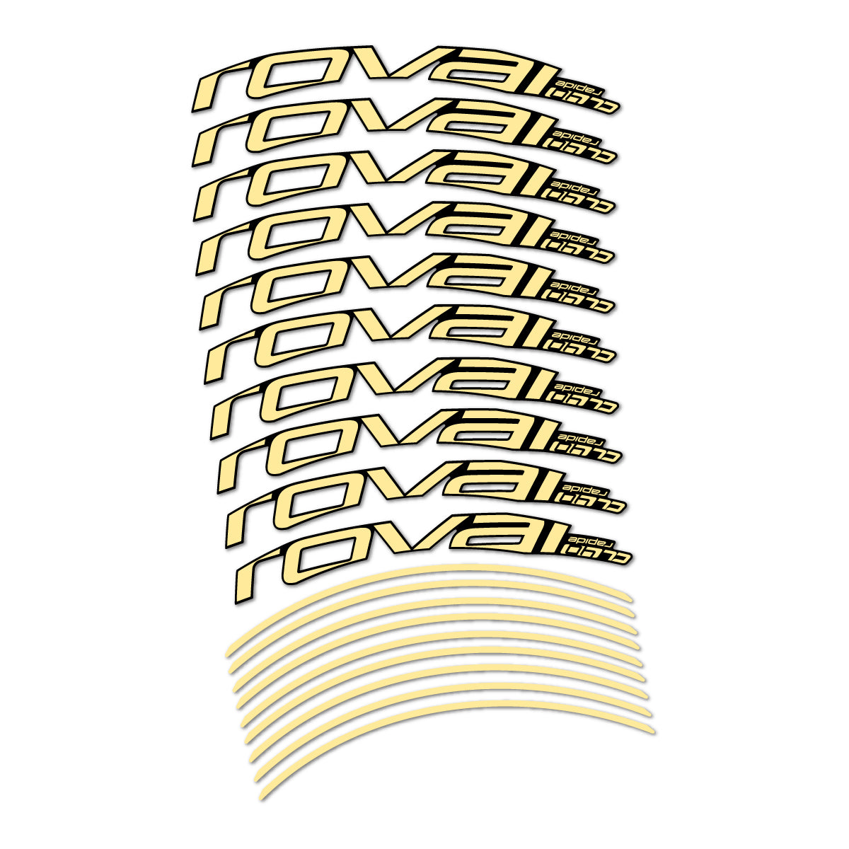 Stickers compatibles Roval CL 40 2019 frein sur jante pour jantes route 40 mm – autocollants vinyle - Crème
