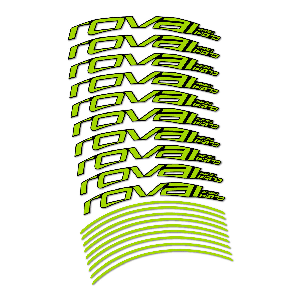 Lime Green decal for Roval CL 40 2019 Rim Brake road wheel 40mm – bike sticker vinyl