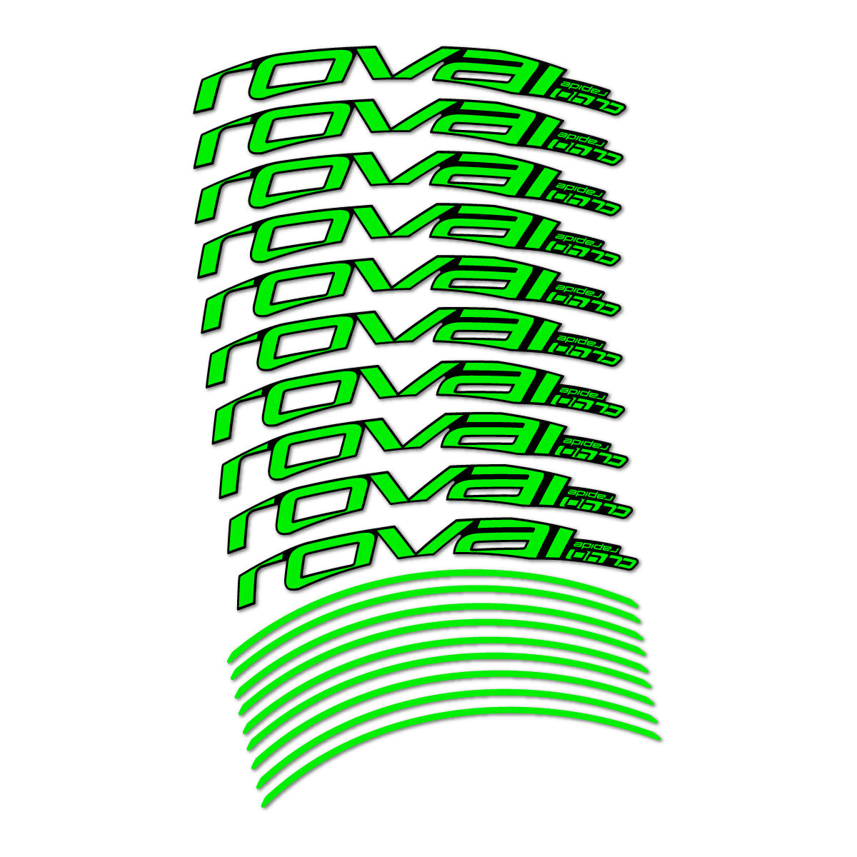Neon Green decal for Roval CL 40 2019 Rim Brake road wheel 40mm – bike sticker vinyl