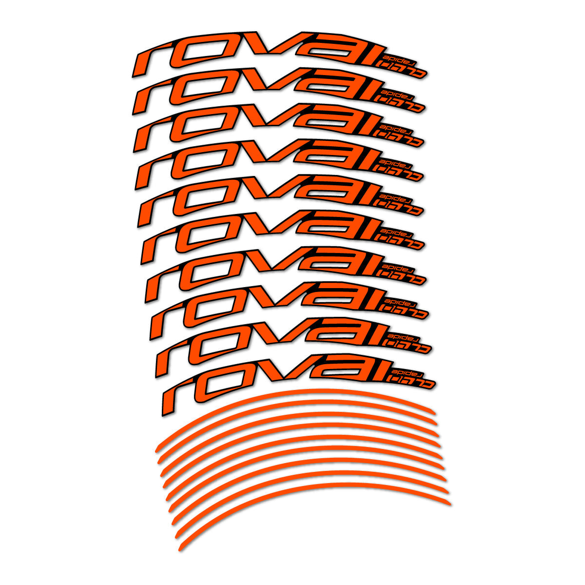Orange Neon decal for Roval CL 40 2019 Rim Brake road wheel 40mm – bike sticker vinyl