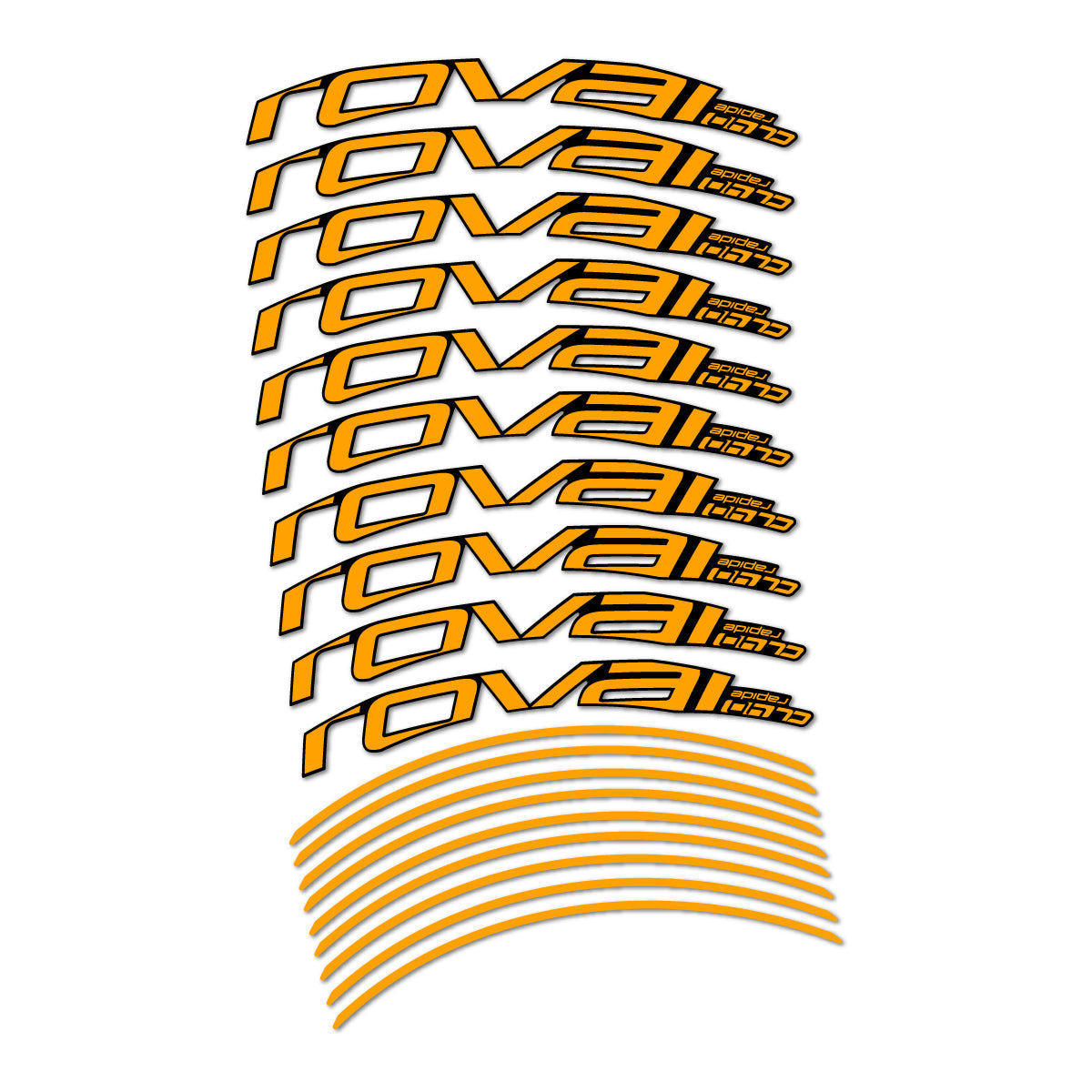 Orange Yellow decal for Roval CL 40 2019 Rim Brake road wheel 40mm – bike sticker vinyl