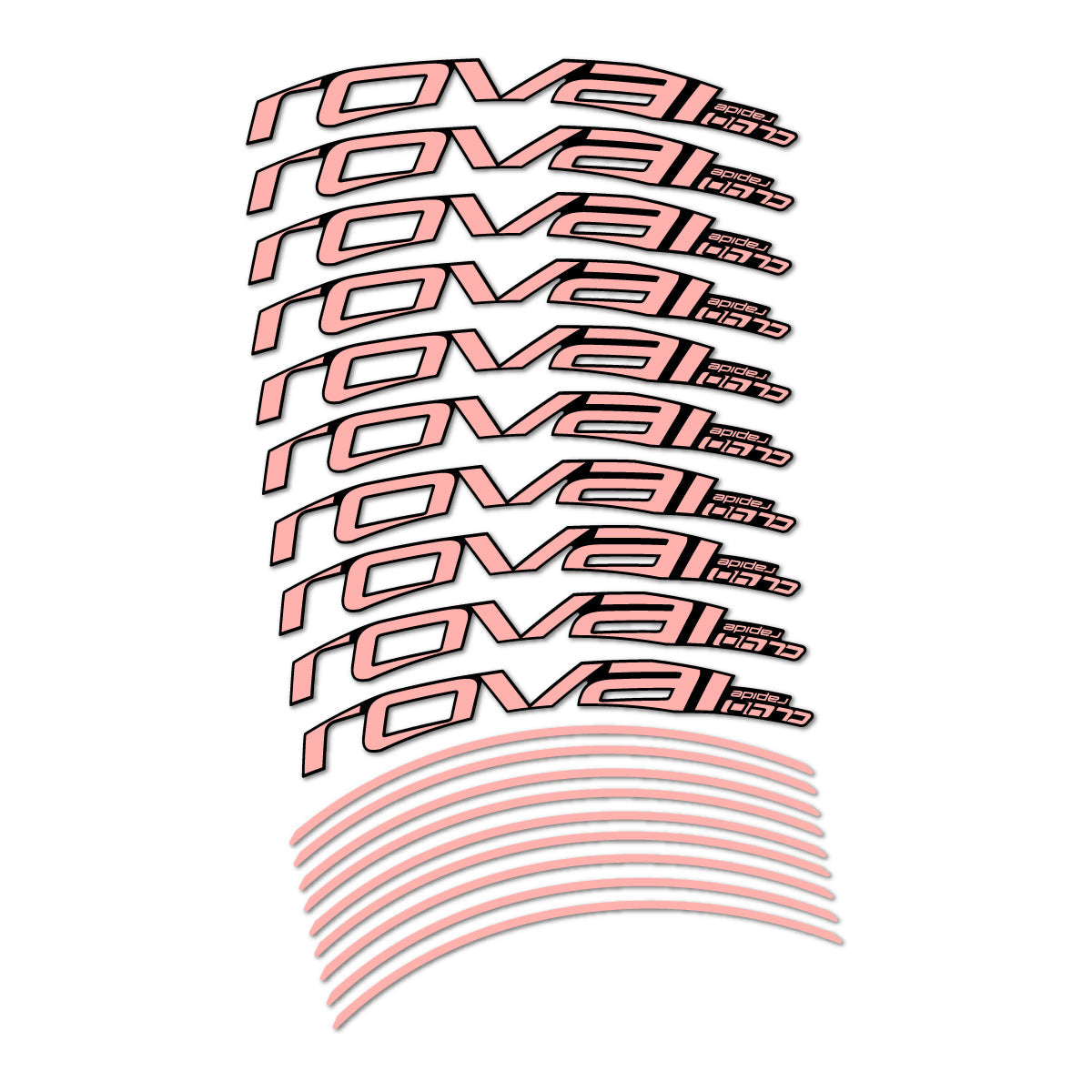 Salmon Pink decal for Roval CL 40 2019 Rim Brake road wheel 40mm – bike sticker vinyl