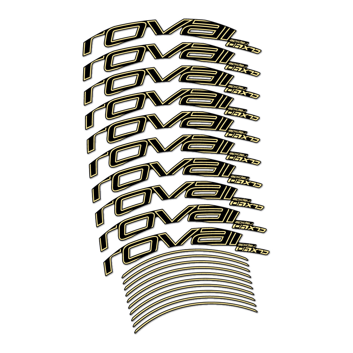 Cream decal for Roval CLX 40 Disc road wheel 40mm – bike sticker vinyl