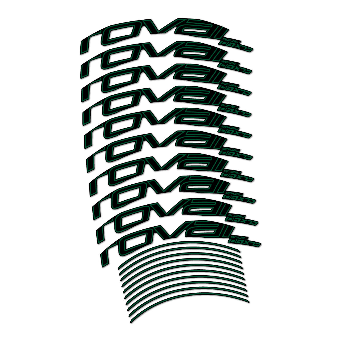 Dark Green decal for Roval CLX 40 Disc road wheel 40mm – bike sticker vinyl