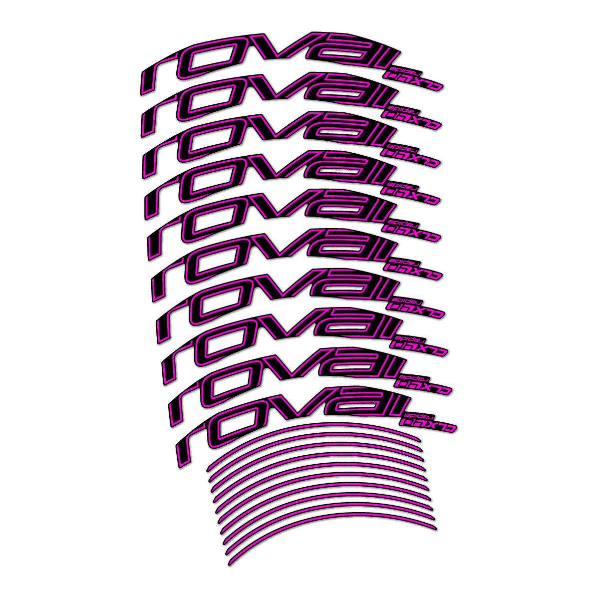 Fuchsia Neon decal for Roval CLX 40 Disc road wheel 40mm – bike sticker vinyl