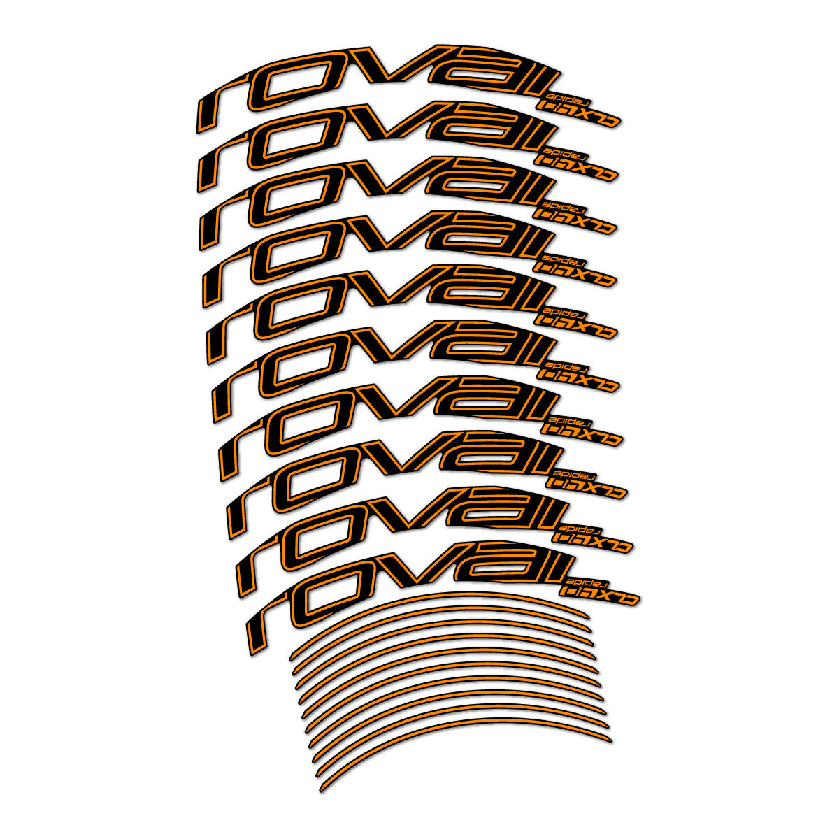 Saffron Yellow decal for Roval CLX 40 Disc road wheel 40mm – bike sticker vinyl