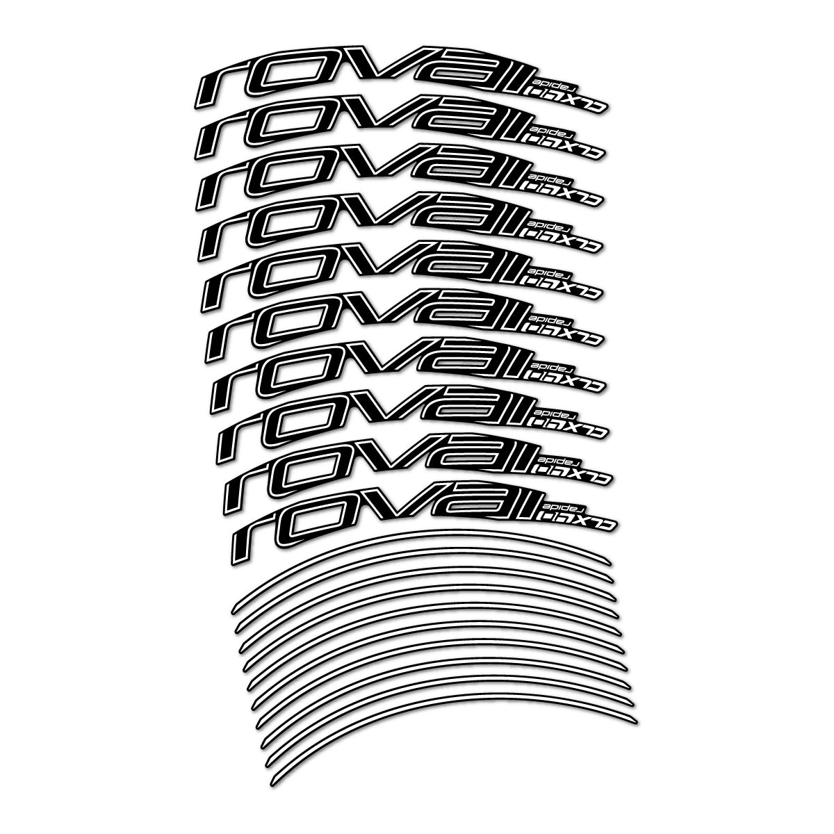 Stickers compatibles Roval CLX 40 frein sur jante pour jantes route 40 mm – autocollants vinyle - Blanc