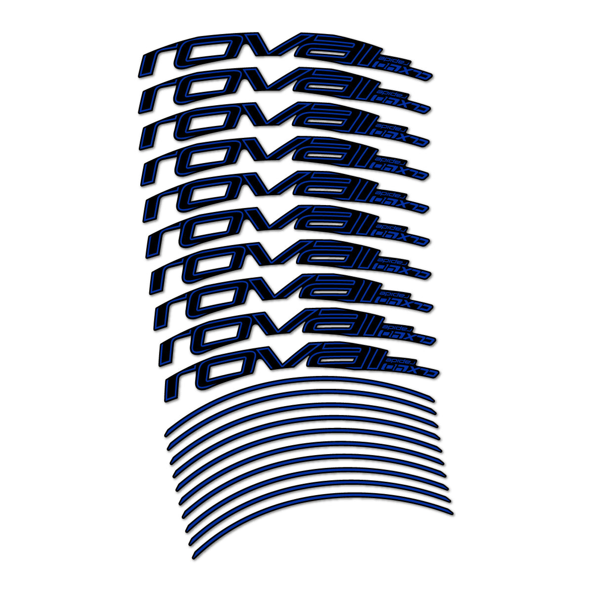 Stickers compatibles Roval CLX 40 frein sur jante pour jantes route 40 mm – autocollants vinyle - Bleu Outremer