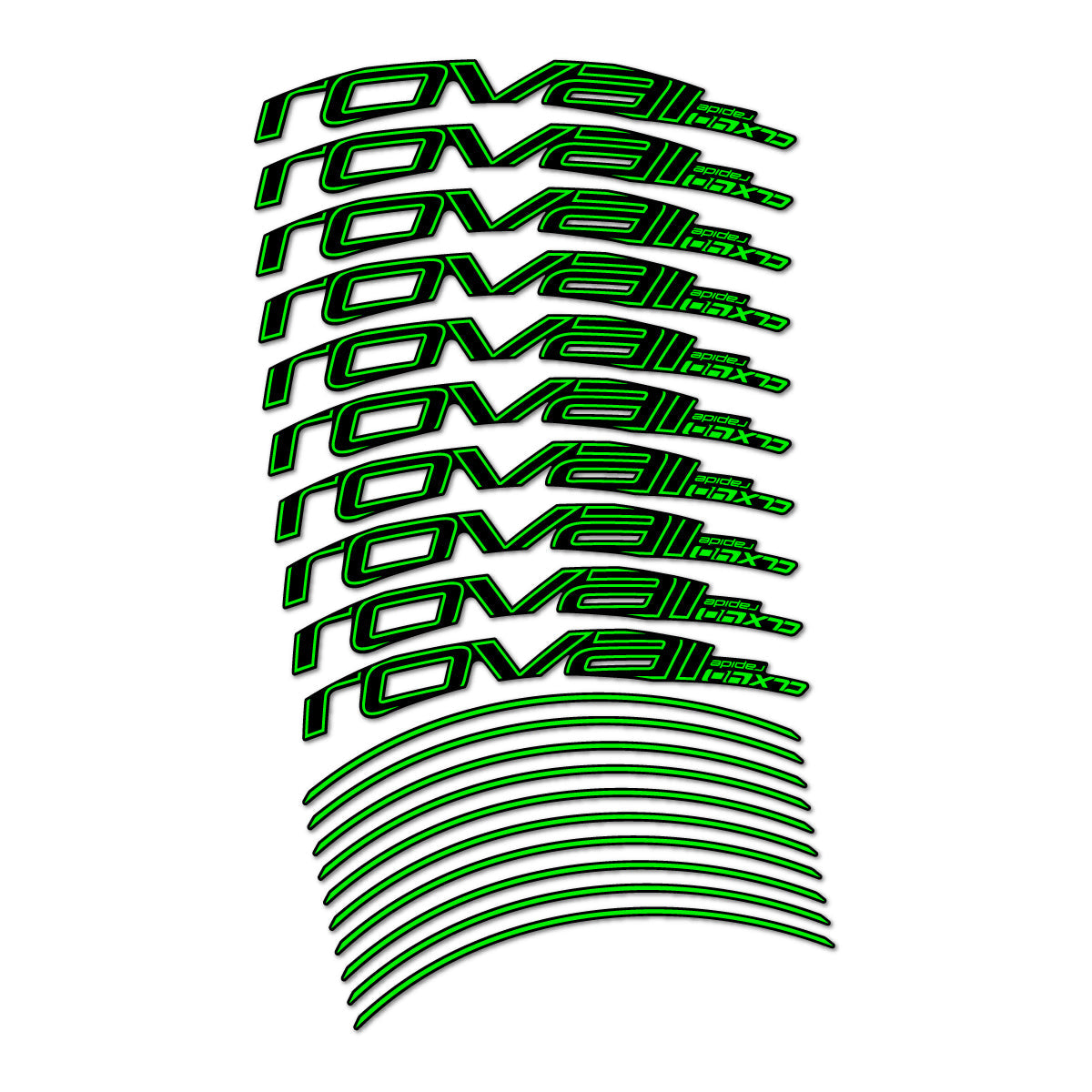 Neon Green decal for Roval CLX 40 Rim Brake road wheel 40mm – bike sticker vinyl
