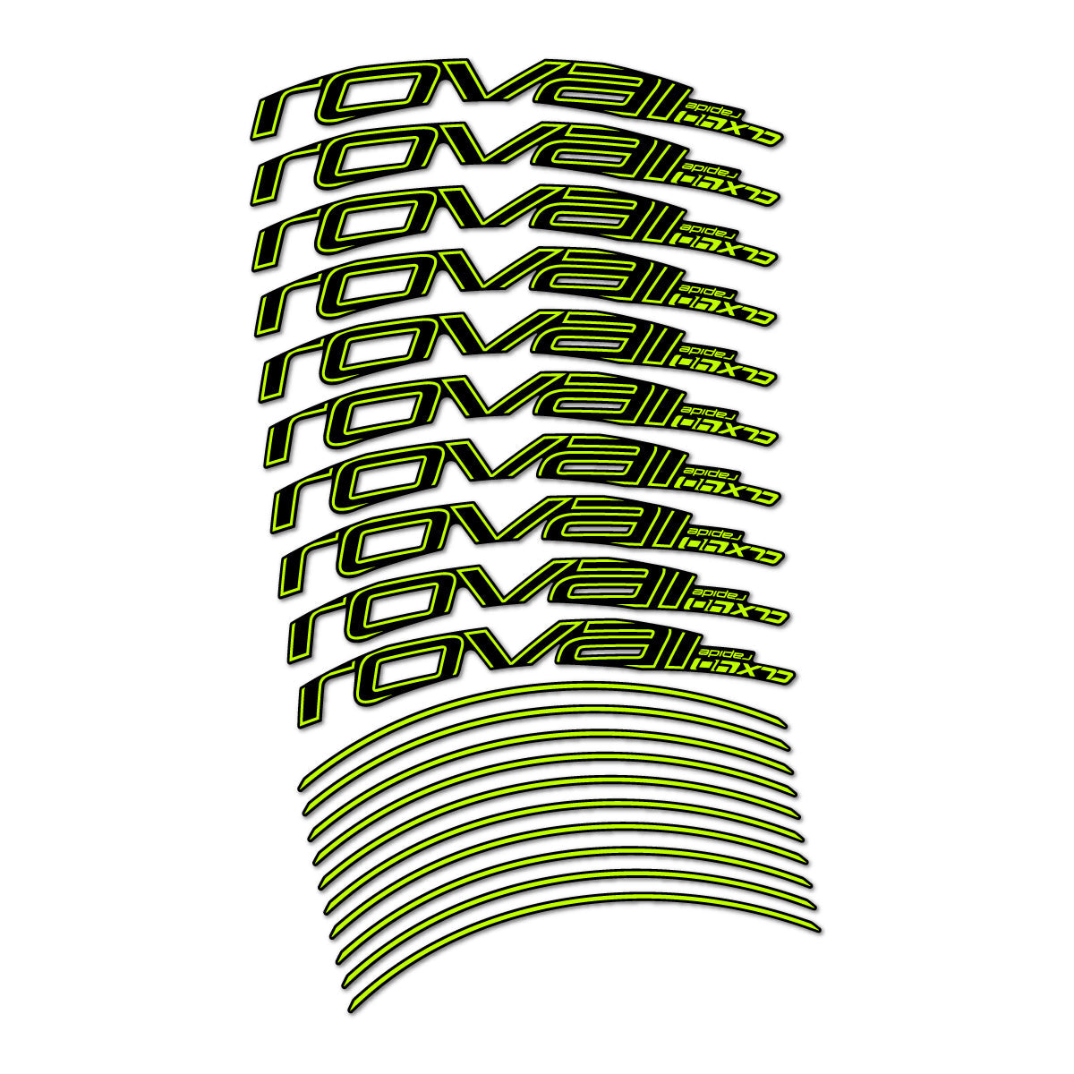 Lime Neon decal for Roval CLX 40 Rim Brake road wheel 40mm – bike sticker vinyl