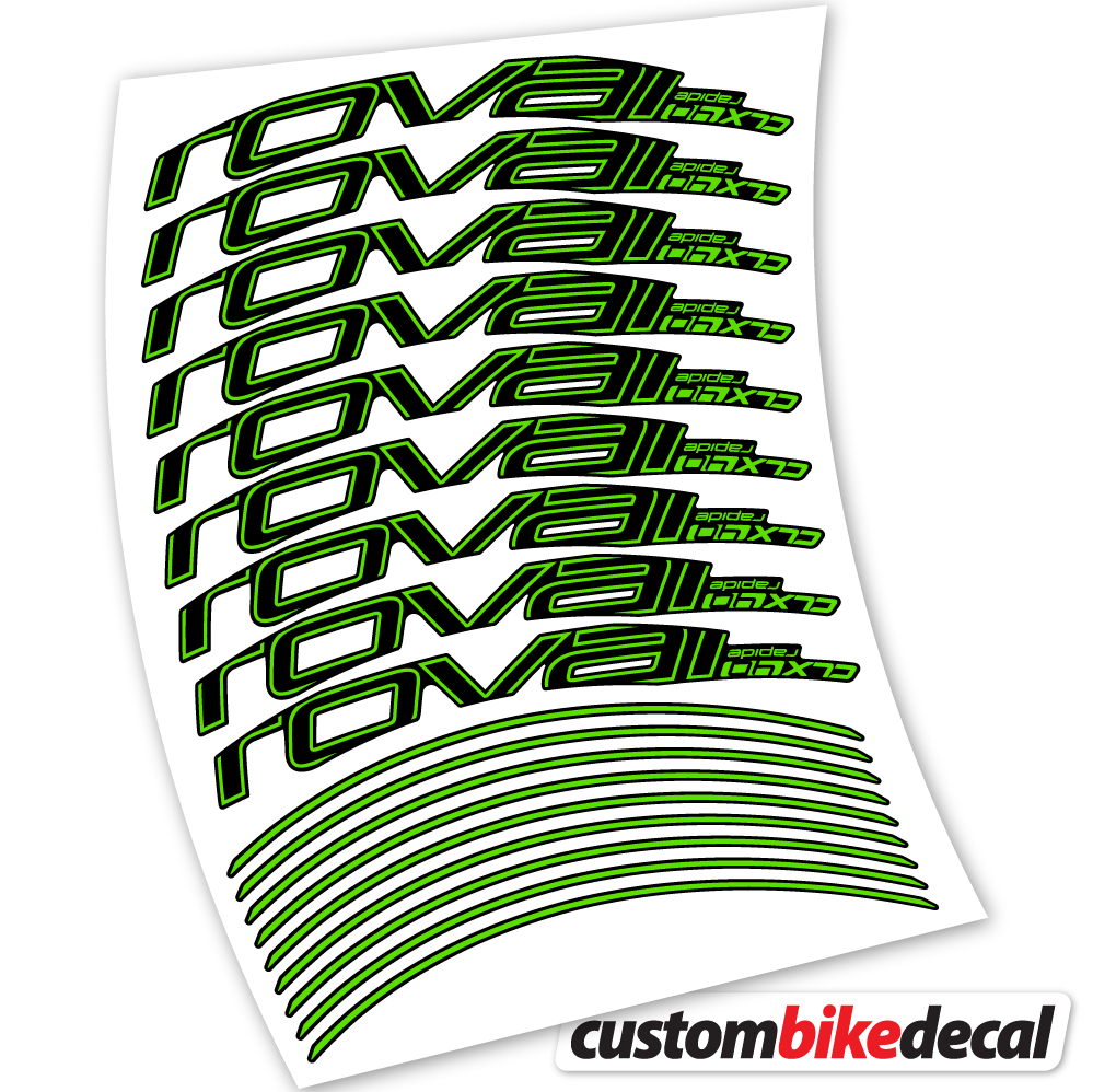 Apple Green decal for Roval Rapide CLX40 Track brake road wheel 40mm – bike sticker vinyl