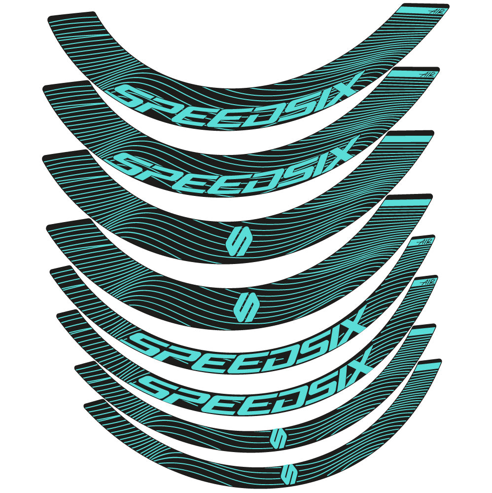 Stickers Speedsix Air, Route profile 40 and 65 compatibles Autocollants roues Route