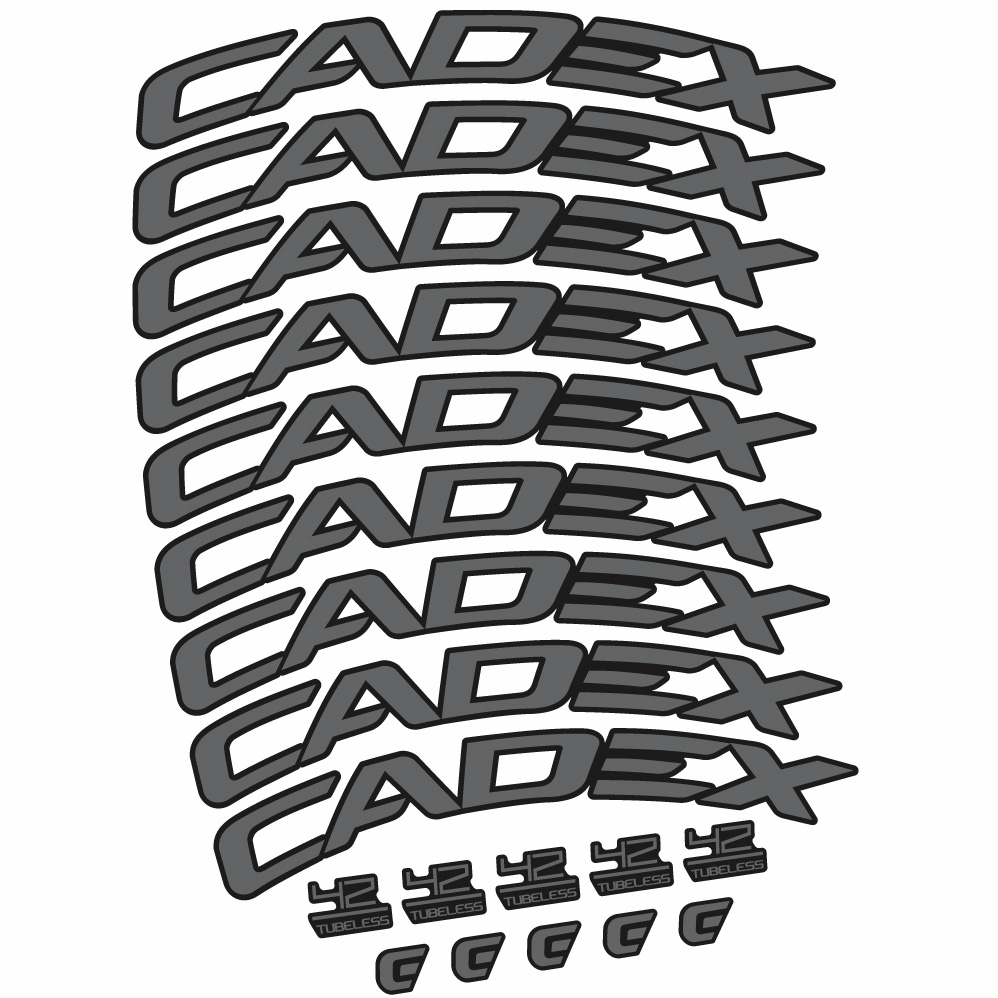 Stickers CADEX 42 Tubeless Shoe, Route 42 compatibles Autocollants roues Route