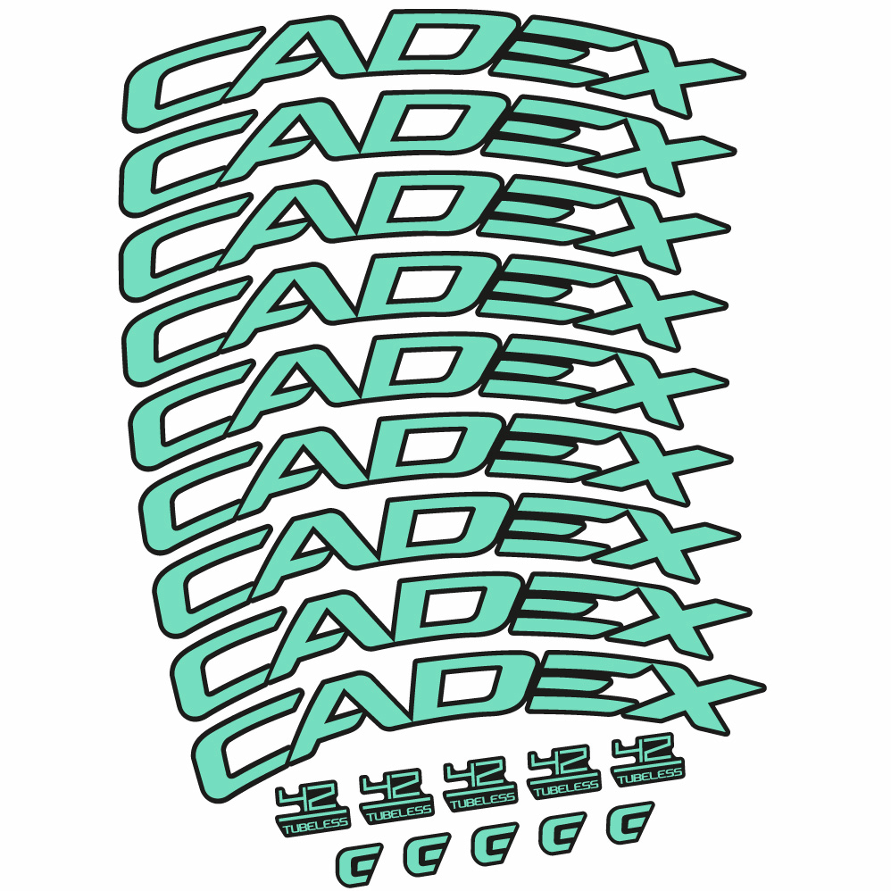 Stickers CADEX 42 Tubeless Shoe, Route 42 compatibles Autocollants roues Route
