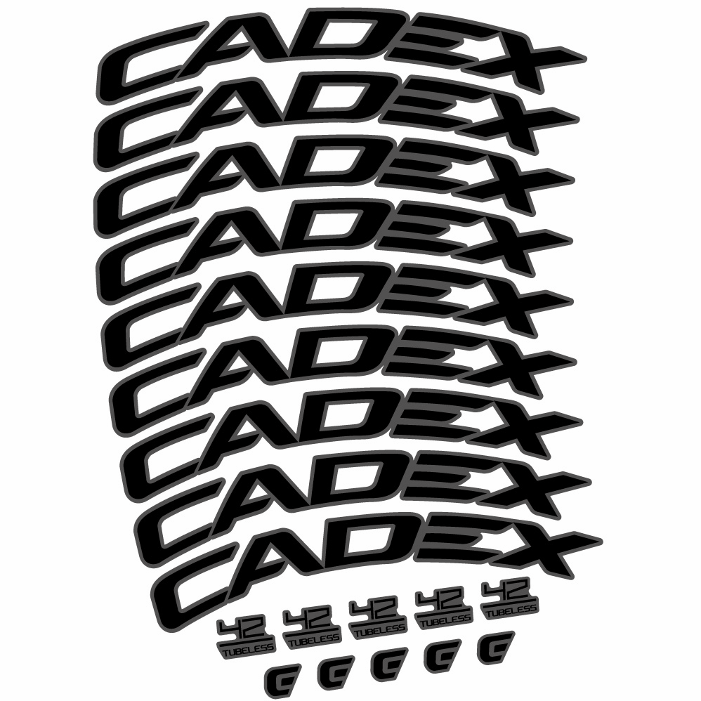 Stickers CADEX 42 Tubeless Shoe, Route 42 compatibles Autocollants roues Route