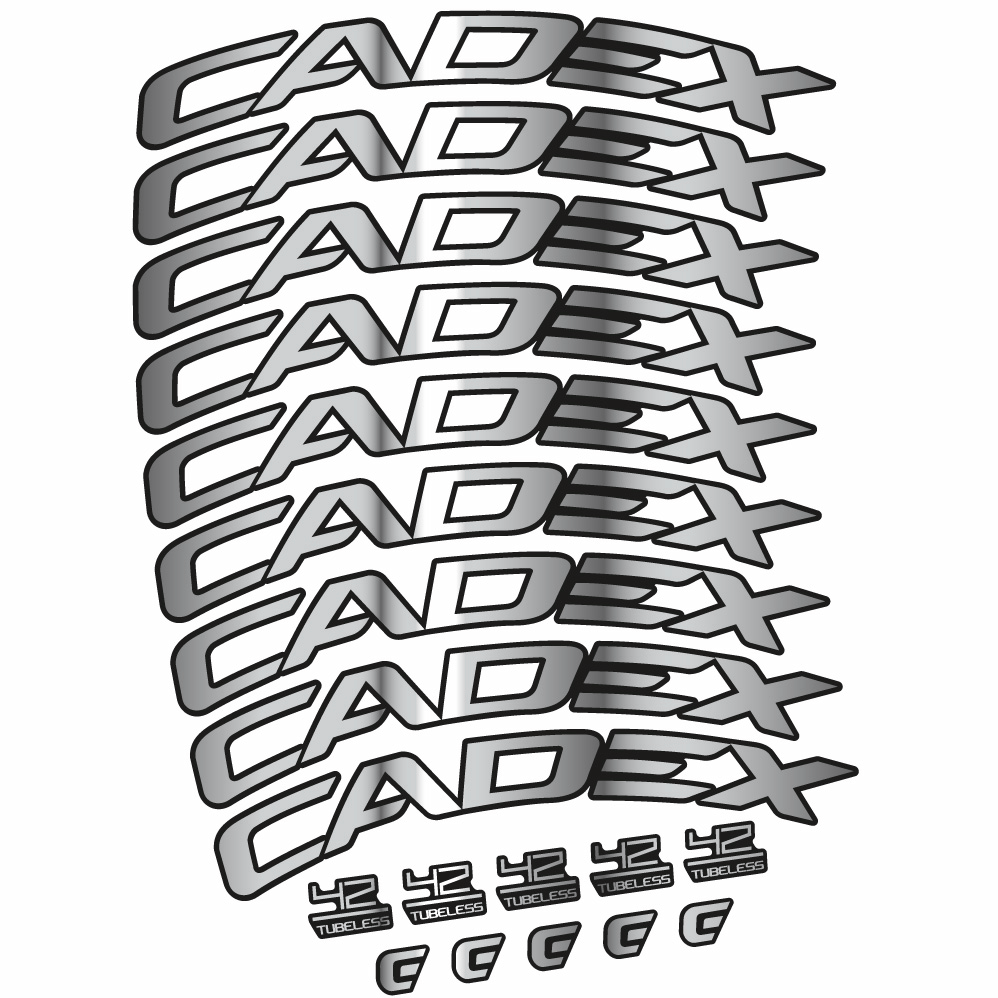 Stickers CADEX 42 Tubeless Shoe, Route 42 compatibles Autocollants roues Route