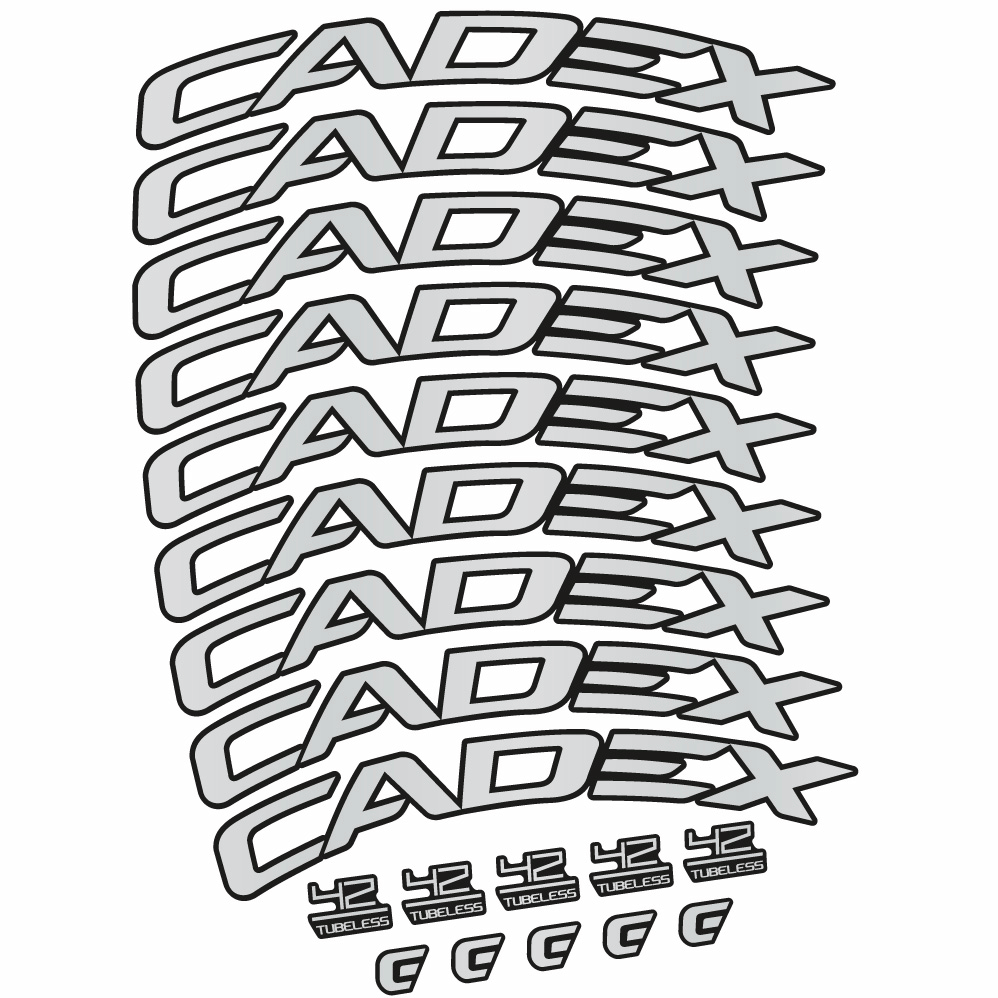 Stickers CADEX 42 Tubeless Shoe, Route 42 compatibles Autocollants roues Route