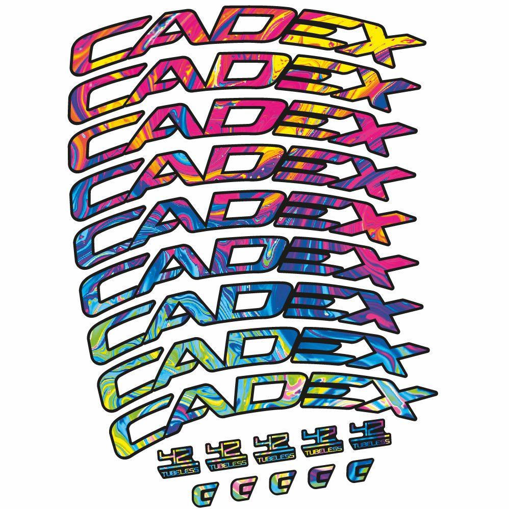 Stickers CADEX 42 Tubeless Shoe, Route 42 compatibles Autocollants roues Route