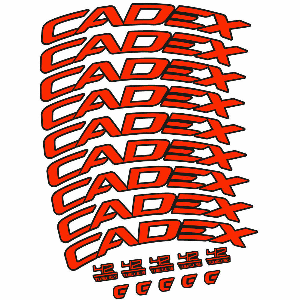 Stickers CADEX 42 Tubeless Shoe, Route 42 compatibles Autocollants roues Route