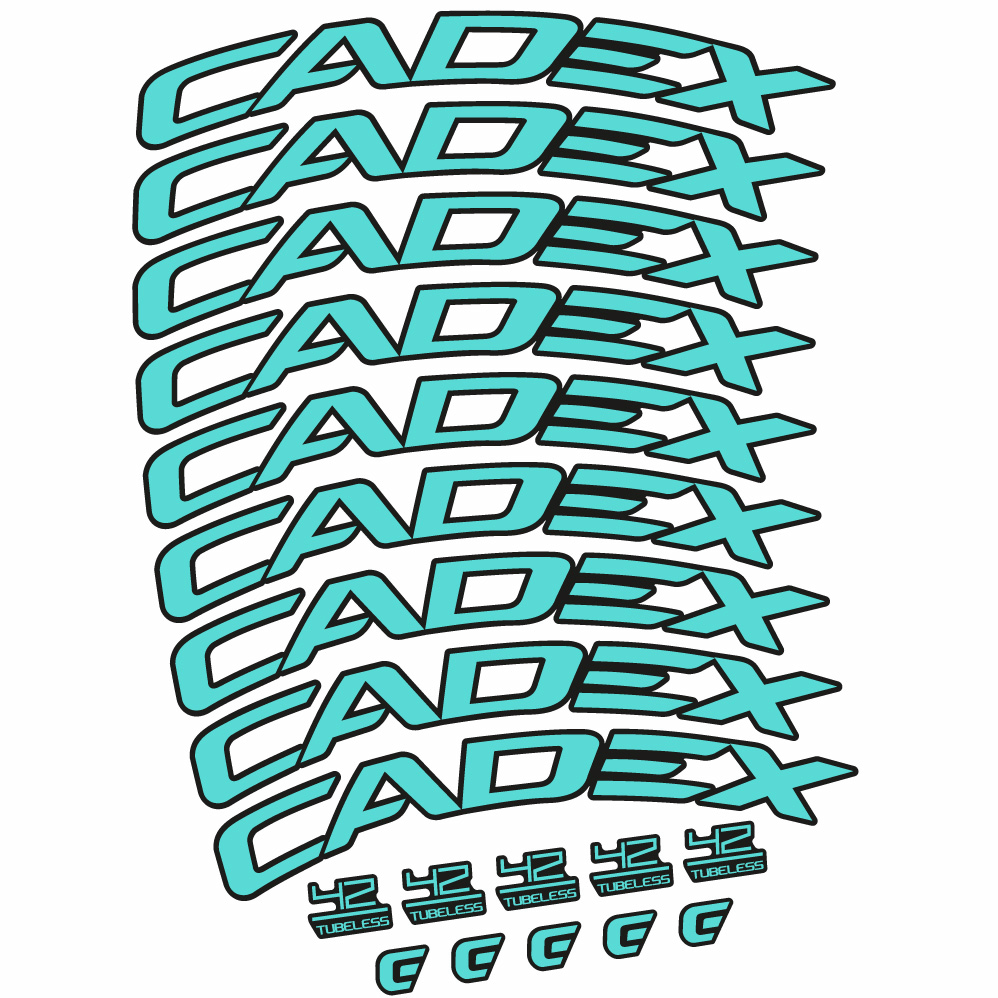 Stickers CADEX 42 Tubeless Shoe, Route 42 compatibles Autocollants roues Route